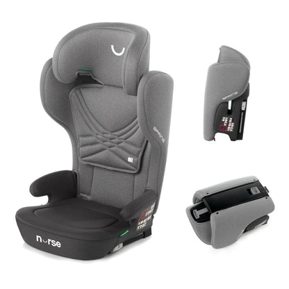 Nurse Spring turvatool i-Size 100-150 cm, kokkupandav, ISOFIX, hall
