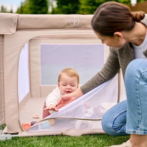 Lionelo Florence Easy Fold XL beebiaedik 150 × 180 cm, kokkupandav ja kerge, beež