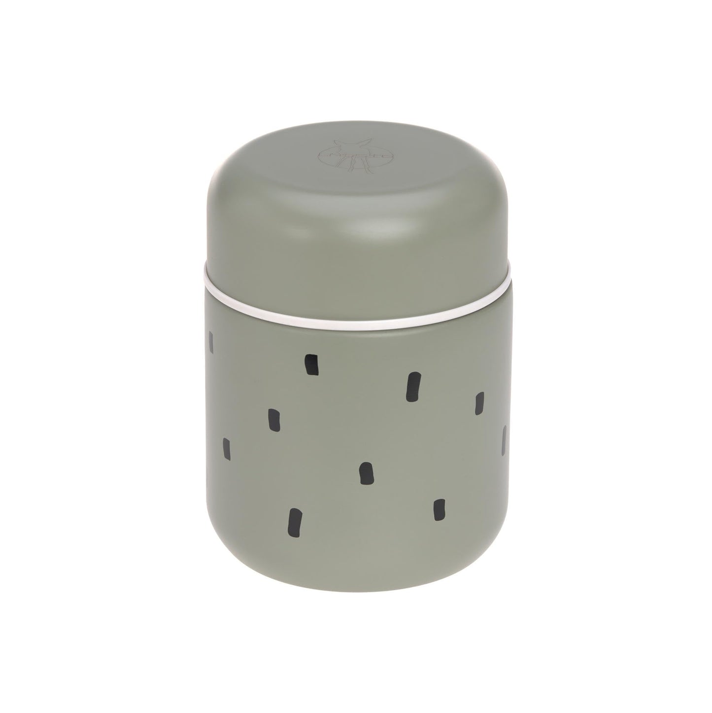 LÄSSIG roostevabast terasest toidutermos beebitoidule, 350 ml, Happy Prints Light Olive