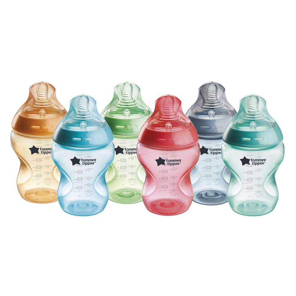 Tommee Tippee Natural Start lutipudelid Fiesta 0m+ 6 tk 260 ml, aeglase vooluga