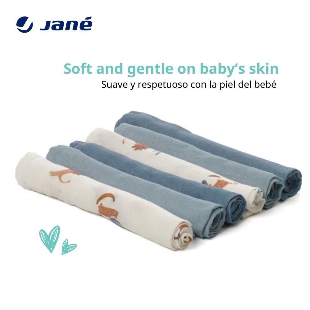 Jané musliinlapid 6 tk, puuvilla ja bambusega, 35 × 35 cm, sinine
