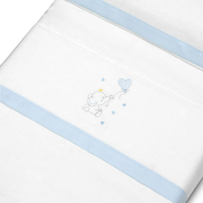 Interbaby flanellist voodipesukomplekt, 40 × 80 cm, 3-osaline komplekt, sinine/valge