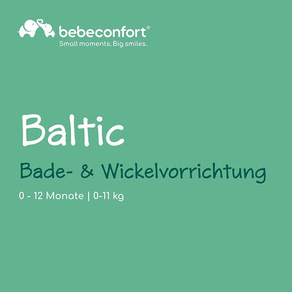 Bebeconfort Baltic 2-in-1 hoitopöytä ja vauvan kylpyamme, harmaa (Grey Mist), 0–12 kuukautta