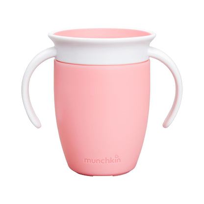 Munchkin Miracle 360° harjutustass sangadega, roosa, 207 ml