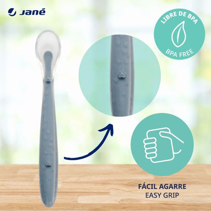Jane silikoonist õppelusikad, 4 tk, Tropic, 19 cm, BPA-vaba