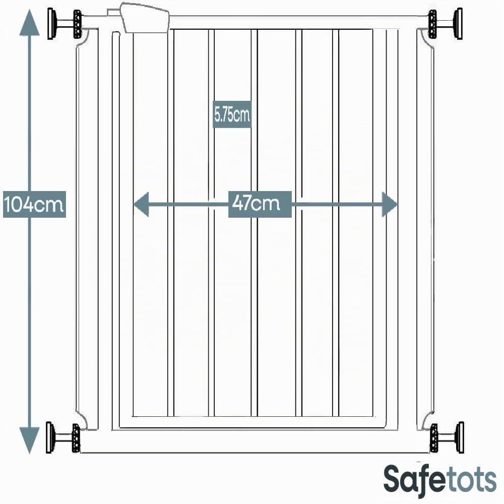Safetots turvavärav lastele ja lemmikloomadele, 68,5–75 cm, hall (Slate grey), 104 cm kõrge, mudel 11030