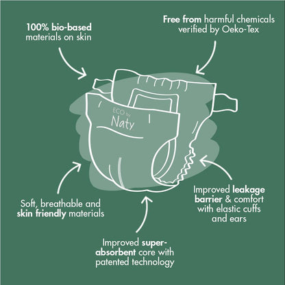 Eco by Naty ökoloogilised mähkmed, suurus 4 (7–18 kg), 88 tk