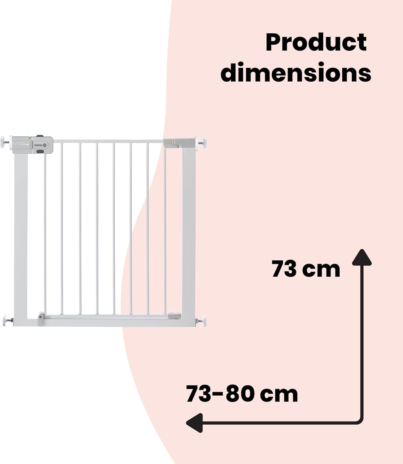 Safety 1st SecureTech turvavärav, 73–80 cm (laiendatav kuni 136 cm), valge