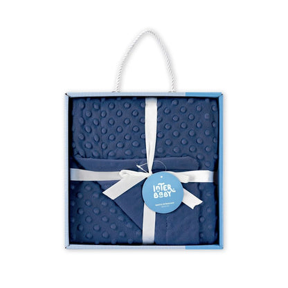 Interbaby Bubble beebitekk, tumesinine Minky, 80 × 110 cm