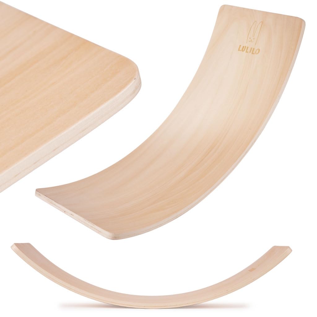 Montessori tasakaalulaud lastele, naturaalne puit (82 × 30 cm)