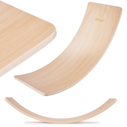 Montessori tasakaalulaud lastele, naturaalne puit (82 × 30 cm)