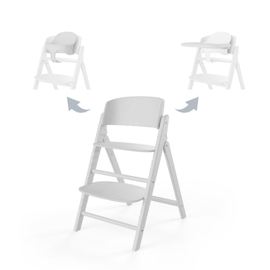 Cybex Click & Fold 3-in-1 söögitool, valge (All White) – väikelapse iste ja kandik kaasas, sobib 6 kuust täiskasvanueani (kuni 120 kg)