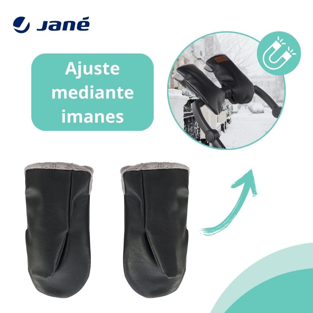 Jane magnetkinnitusega vankrikindad, must nahk, vee- ja tuulekindlad