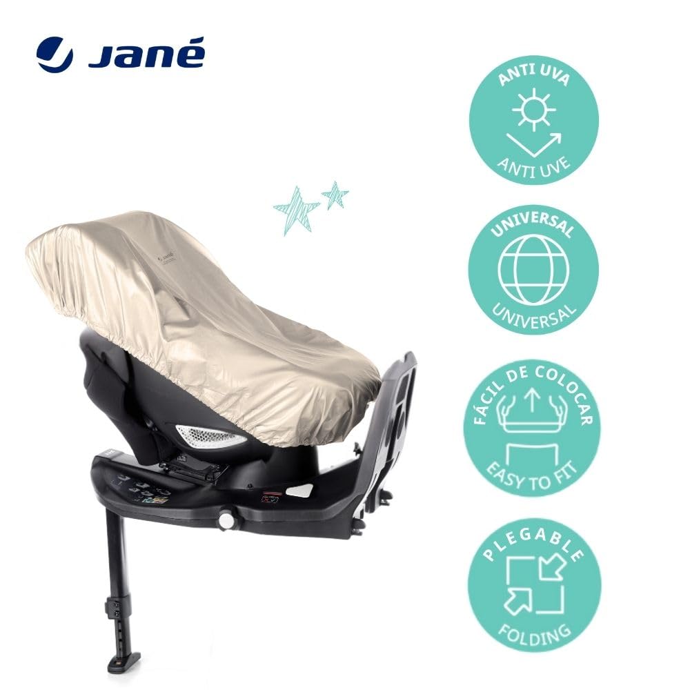 Jane turvaistuimen lämpösuoja universaali, beige, UV-suojalla, kokoontaitettava