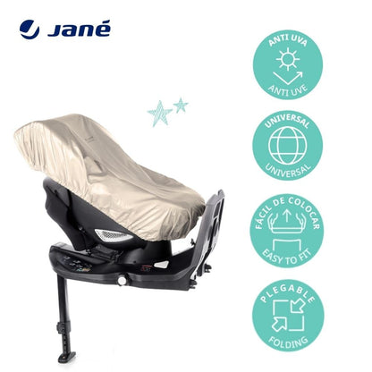Jane turvaistuimen lämpösuoja universaali, beige, UV-suojalla, kokoontaitettava