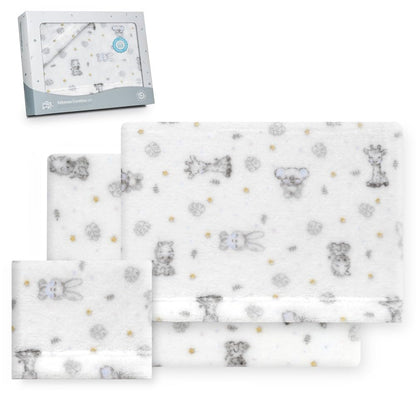 Interbaby voodipesukomplekt beebivoodile 60 x 120 cm Koala valge/sinine