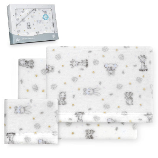 Interbaby voodipesukomplekt beebivoodile 60 x 120 cm Koala valge/sinine