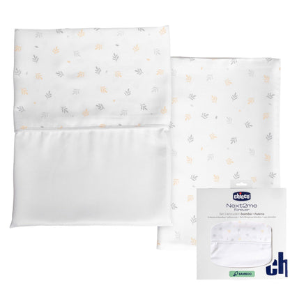 Chicco Next2Me Forever bambuskiust voodipesukomplekt 58 × 110 cm – lehemuster