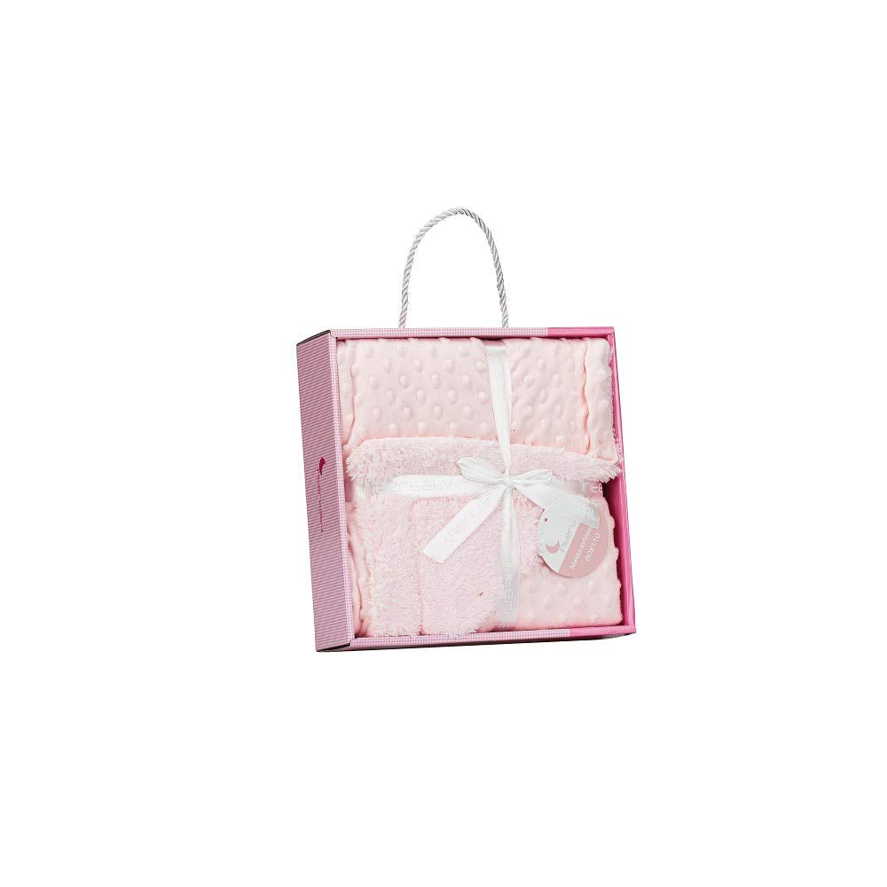 Interbaby pehme beebitekk Sherpa voodriga 80 × 110 cm, roosa