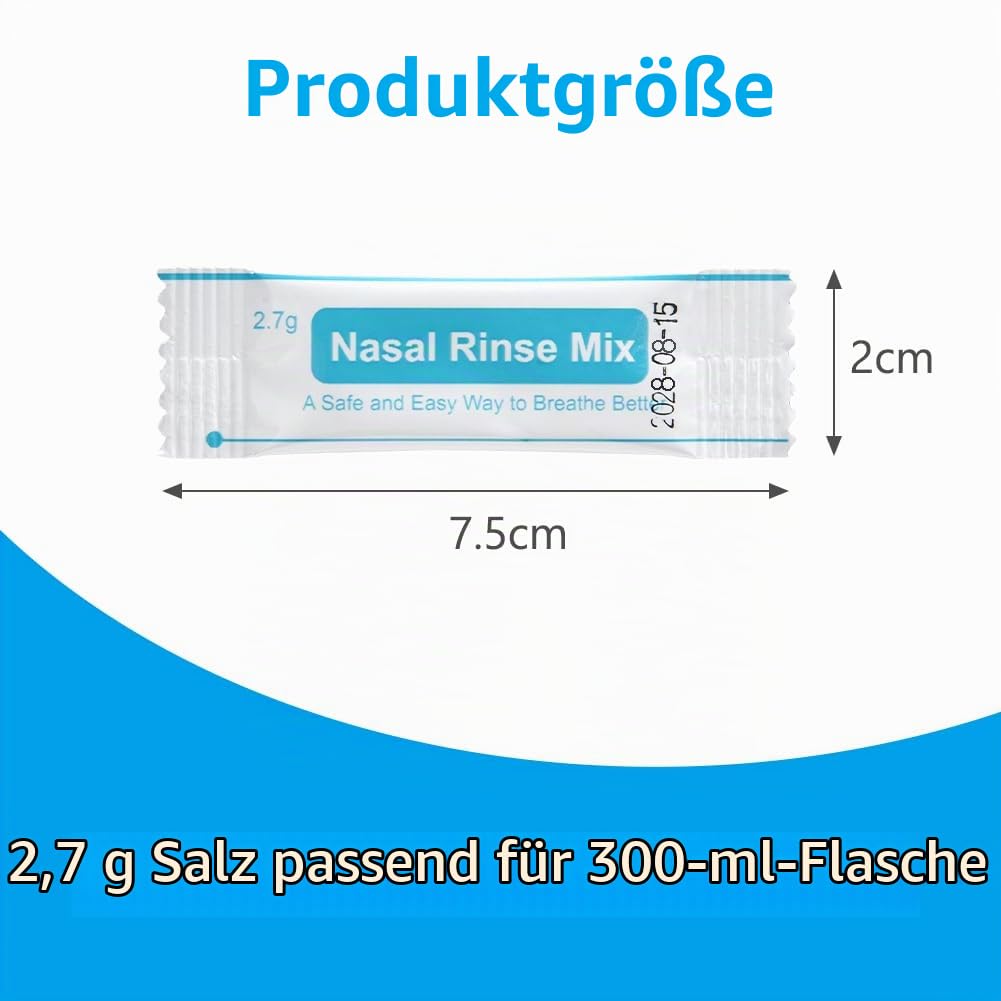 URAQT nenähuuhtelusuola nenähuuhteluun 240 kpl, 2,7 g annospussi