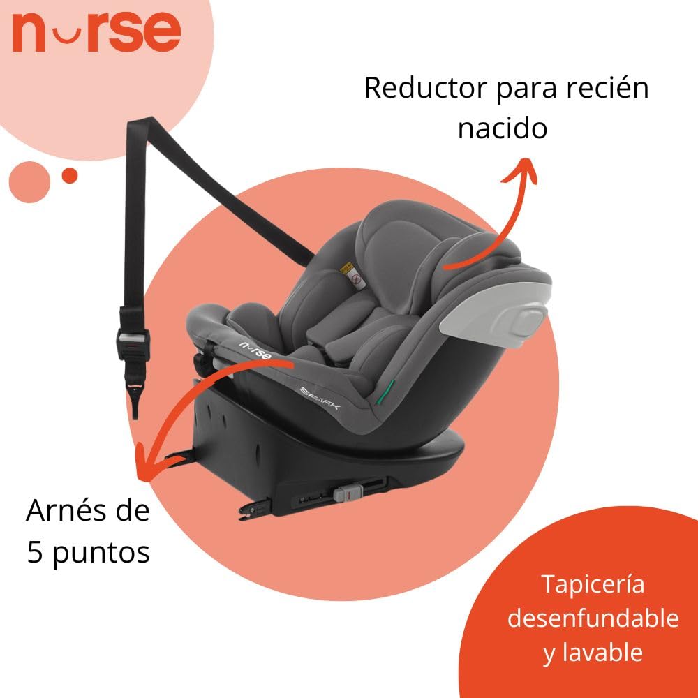 Nurse Jet i-Size turvatool 40–150 cm, 360° pööratav, ISOFIX ja Top Tether, must