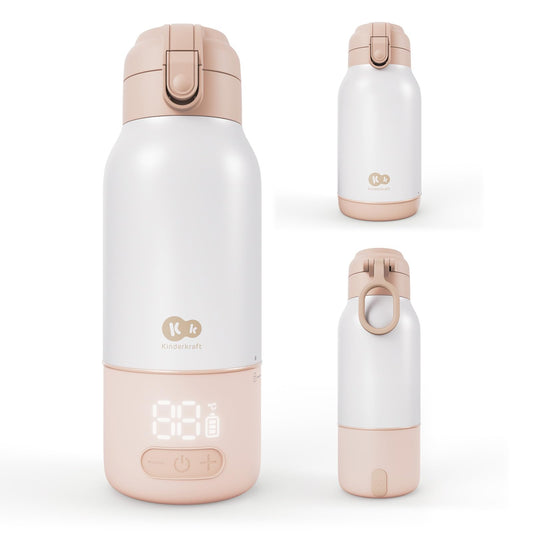 Kinderkraft GAJA pullonlämmitin 2-in-1 termospullo 500 ml, beige