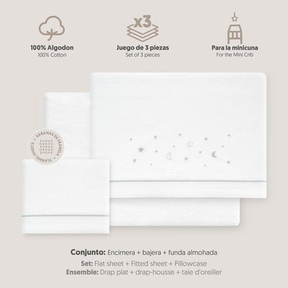 Interbaby flanellist voodipesu komplekt Star & Moon, 50 × 80 cm