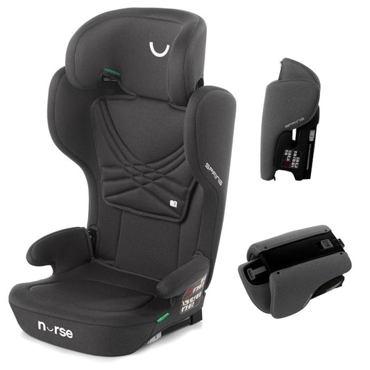 Nurse by Jané Spring i-Size turvatool 100–150 cm, ISOFIX, kokkupandav, must