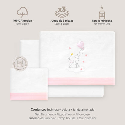 Interbaby talvine voodipesu komplekt 50×80 cm, flanell, roosa