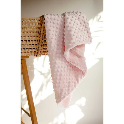 Interbaby pehme beebitekk Sherpa voodriga 80 × 110 cm, roosa