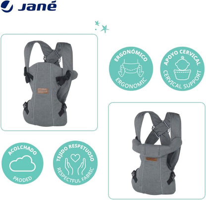 Jané Dual ergonoomiline kandekott, 3 kandmisviisi, hall (3,5–15 kg)
