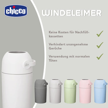 Chicco Windeleimer Odour Off, valge, lõhnavaba süsteem, 25 mähkme jaoks