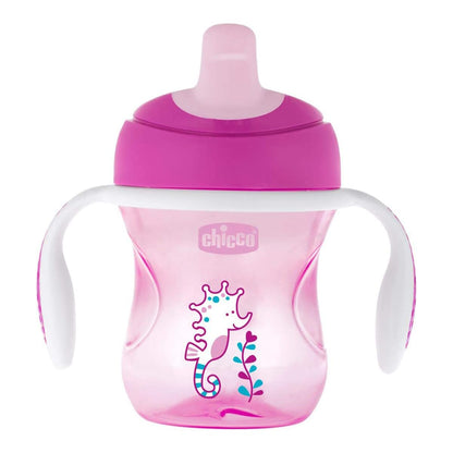 Chicco sööginõude komplekt 6+ kuud, roosa, 2-osaline taldrik, joogitass ja lusikas