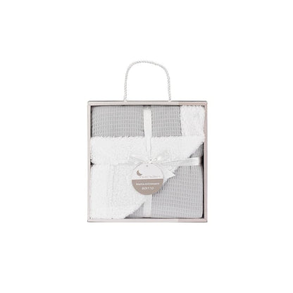 Interbaby beebitekk vahvel/sherpa ja sherpa-kangaga, hall, 80×110 cm