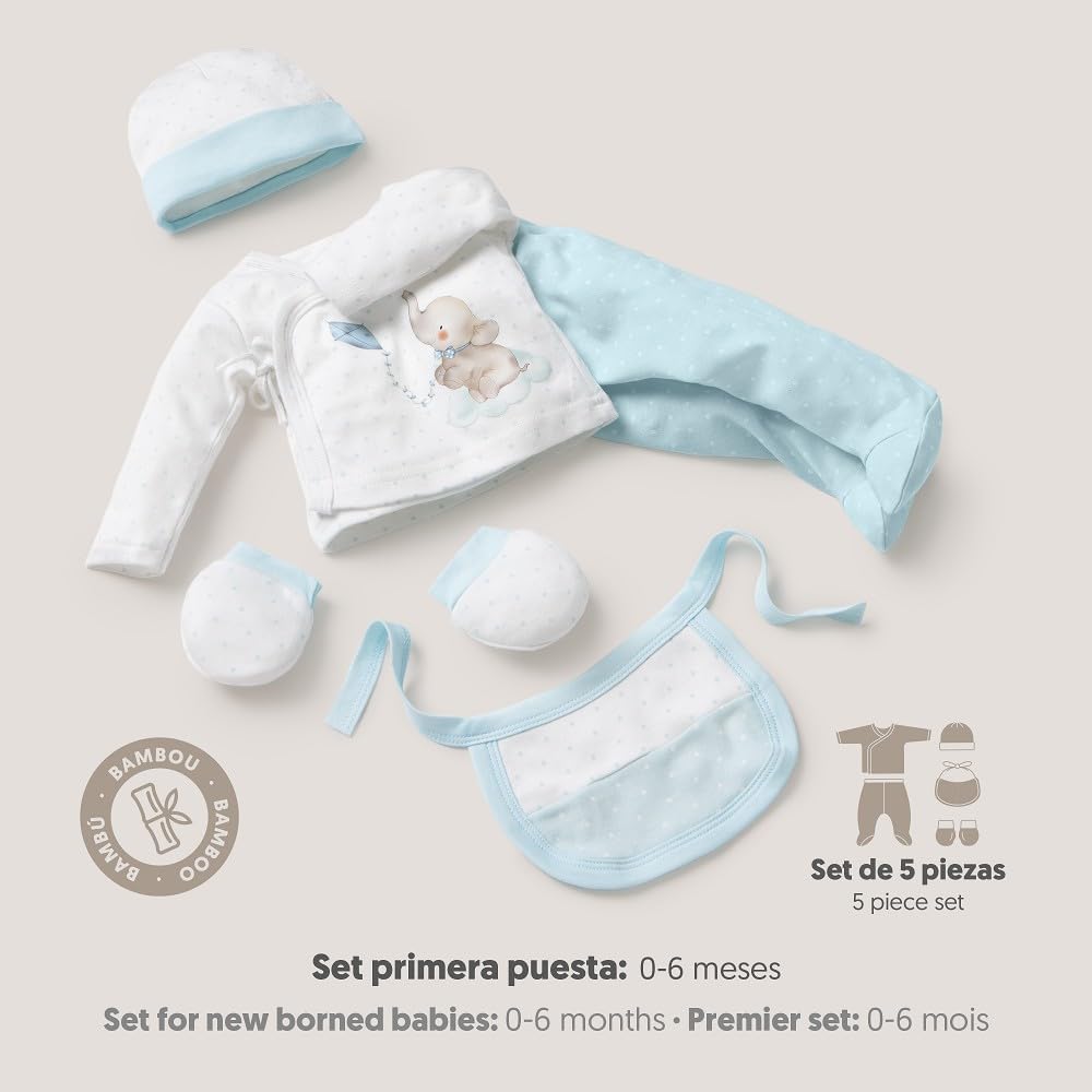 Interbaby beebikingituskomplekt Elefantito sinine 0-6 kuud, 5-osaline