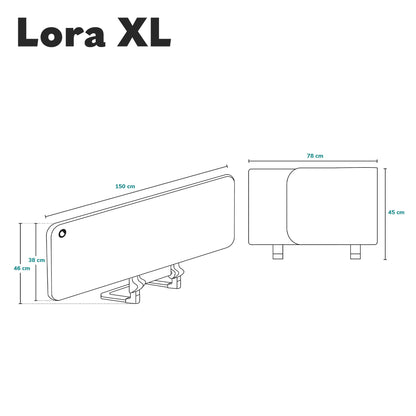Lionelo Lora XL sängynlaita, harmaa, 45 x 150 cm