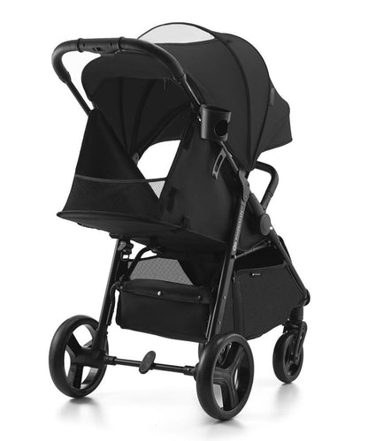Kinderkraft RINE kerge jalutuskäru kuni 22 kg, ühe käega kokkupandav, UPF50+ varikatus, must