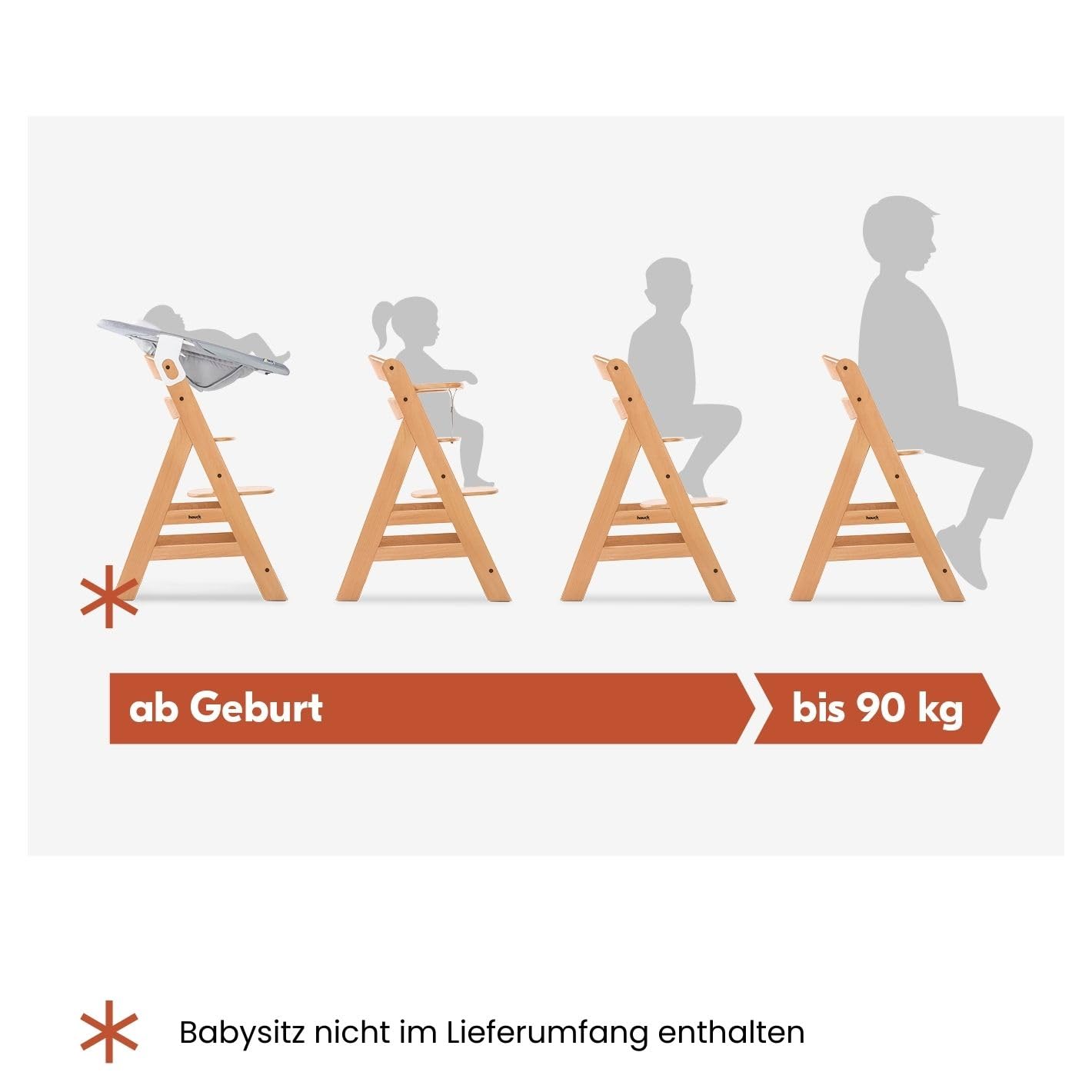Hauck Alpha+ puidust söögitool (kuni 90 kg)