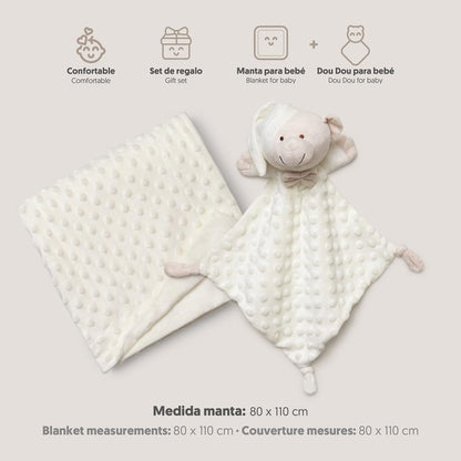 Interbaby beebitekk ja kaisukaru komplekt, 80 × 110 cm, kreem