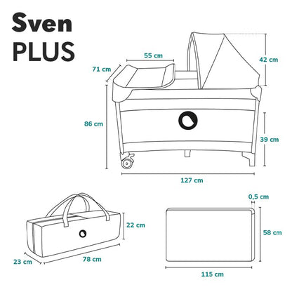 Lionelo Sven Plus 4-ühes reisivoodi beebile, Beige Latte