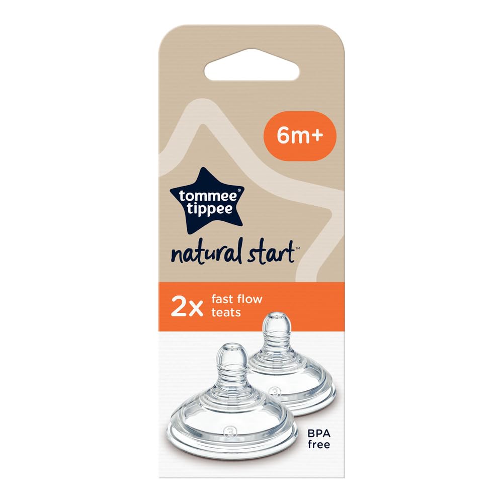 Tommee Tippee Natural Start lutipudeli varulutid Fast Flow 6m+, 2 tk, BPA-vaba