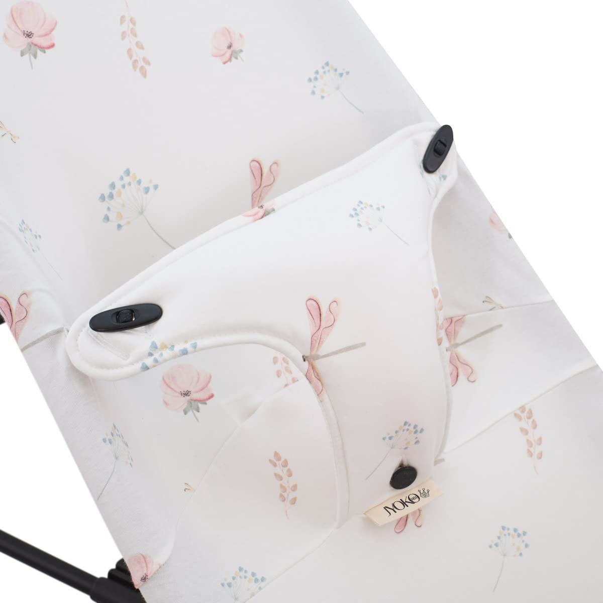 JYOKO puuvillainen vaihtopäällinen BabyBjörn-sittereihin Bliss, Balance, Soft, sudenkorentokuviolla (Dragonfly)