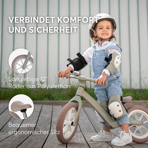 KikkaBoo LANSER jooksuratas 12", ülikerge, reguleeritava istmega, beež (3–6 a)