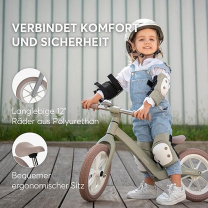 KikkaBoo LANSER jooksuratas 12", ülikerge, reguleeritava istmega, beež (3–6 a)
