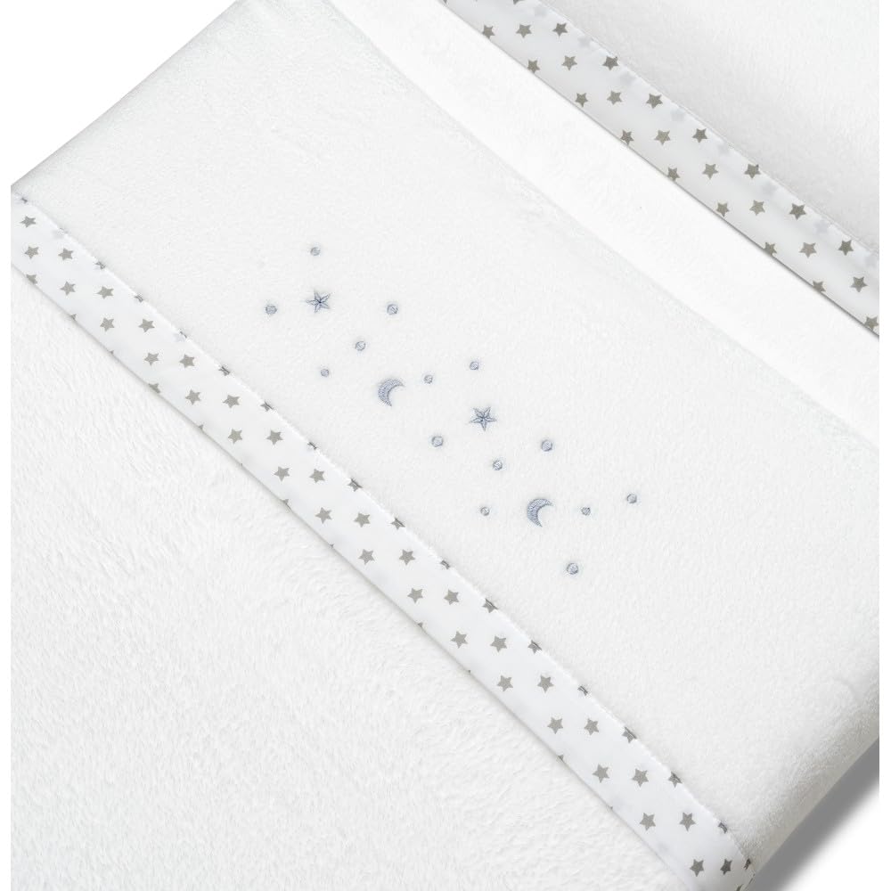 Interbaby soe voodipesu komplekt 60 × 120 cm, Star Moon valge/hall