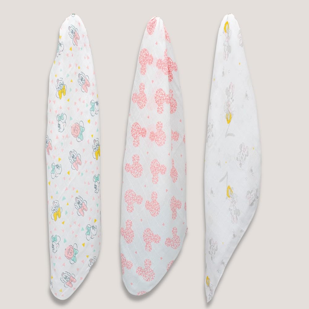 Interbaby Disney Minnie Mouse marlilappde komplekt (3 tk) 80 × 80 cm, valge