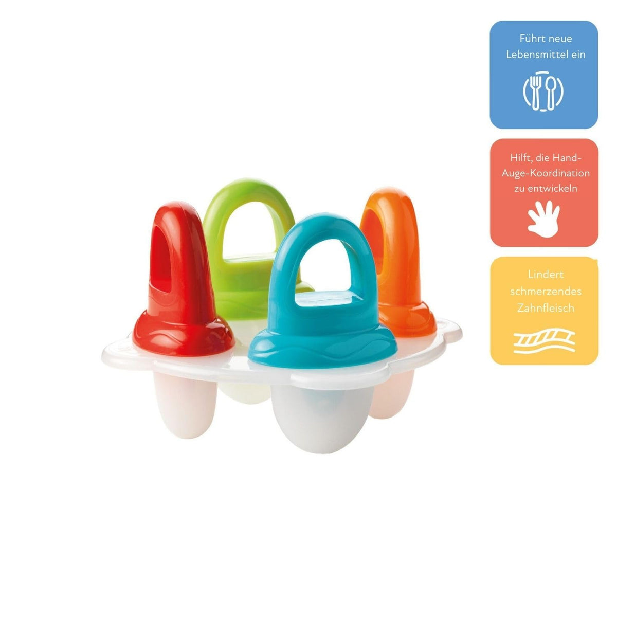 Nuby mehujäämuotit Garden Fresh 6+ kuukautta, 4 kpl, BPA-vapaa