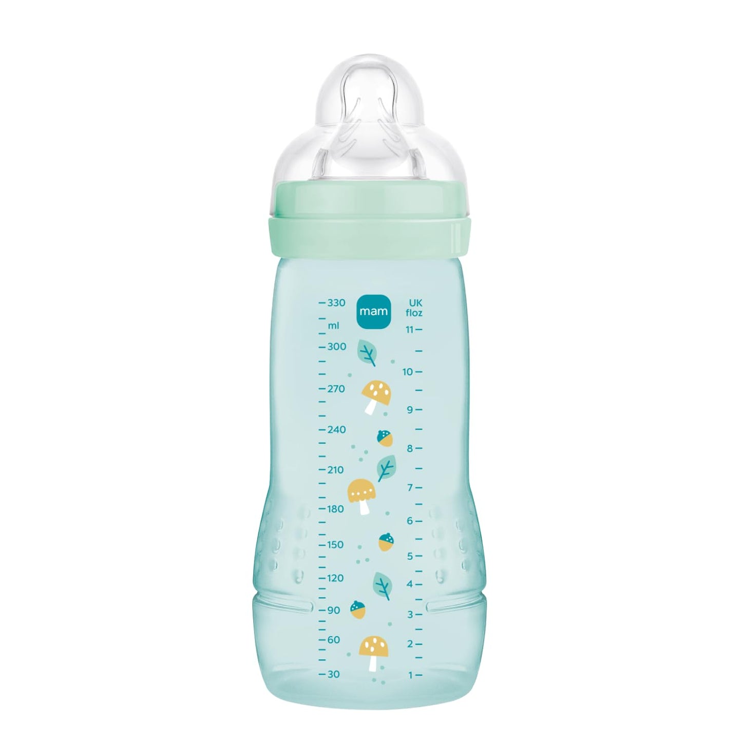 MAM Easy Active lutipudel 330 ml, X-lutt paksudele vedelikele, 6+ kuud, türkiis