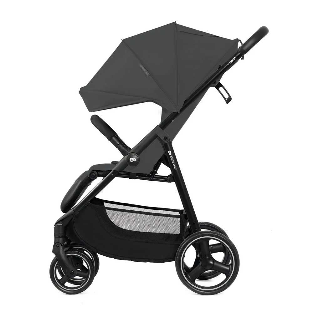 Kinderkraft TRIG 3 kerge jalutuskäru sünnist kuni 25 kg, ühe käega kokkupandav, hall