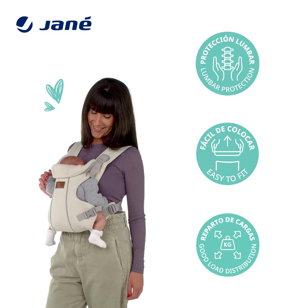 Jané Dual ergonoomiline kandekott, 3 kandmisviisi, hall (3,5–15 kg)